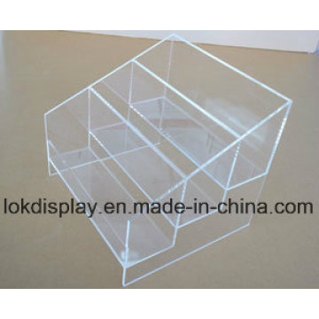 3 Ties Clear Acrylic Counter Book Display Shelf, Plexi Display Stands